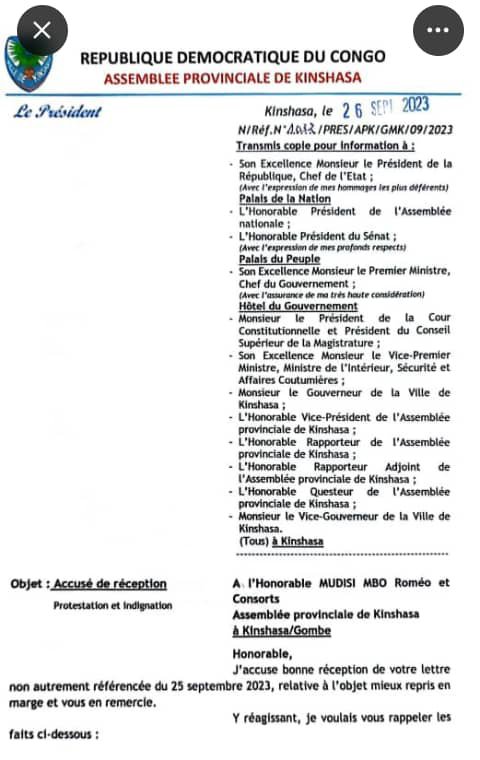 Assemblée Provinciale de Kinshasa Gode Mpoy éventre le Boa