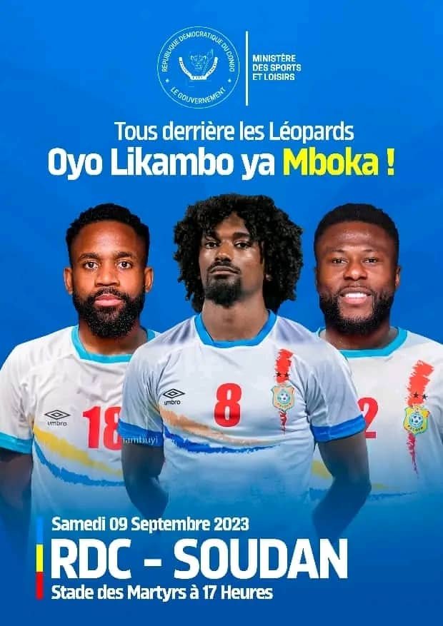 Match RDC-SOUDAN : acheter les billets avant samedi 09 septembre. Match RDC-SOUDAN : acheter les billets avant samedi 09 septembre.