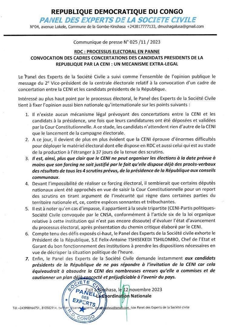 A 37 jours des Élections,  la société civile accuse la  ceni de violer la loi A 37 jours des Élections,  la société civile accuse la  ceni de violer la loi