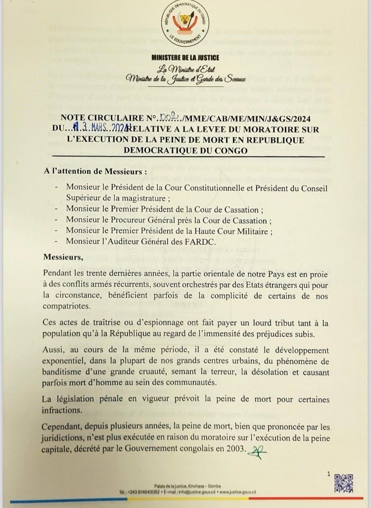 Justice : levée du moratoire sur la peine de mort confirmée par le gouvernement Justice : levée du moratoire sur la peine de mort confirmée par le gouvernement