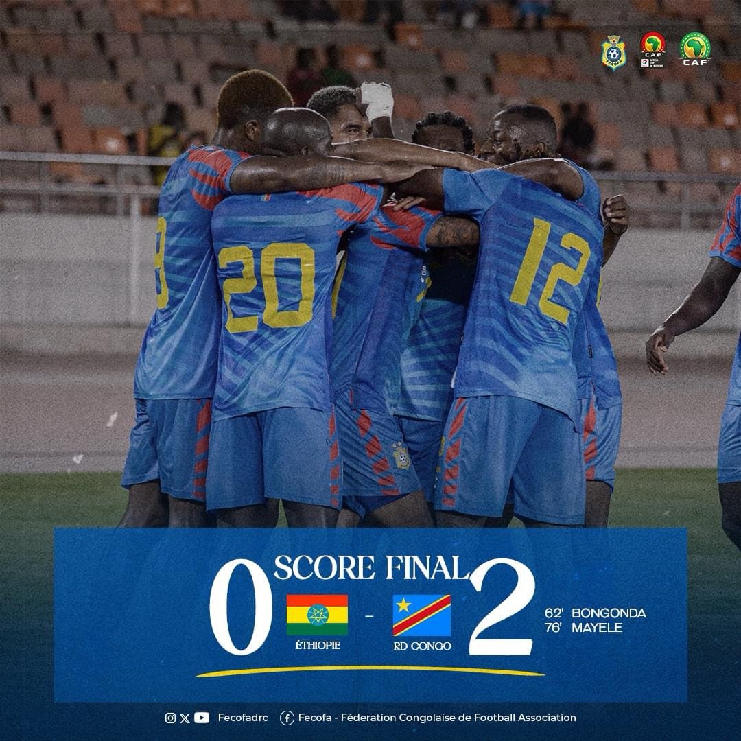 Éliminatoires CAN Maroc 2025: Dans la douleur, la RDC s&rsquo;impose 2-0 contre l&rsquo;Éthiopie …