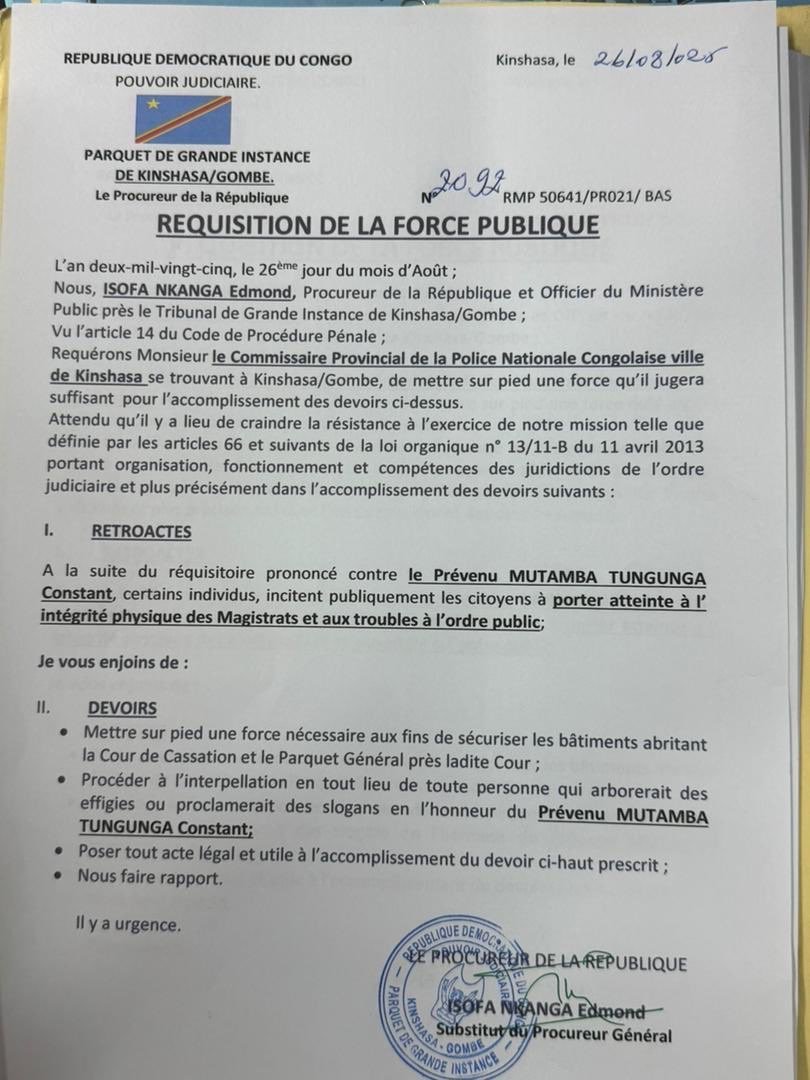 RDC : Procès tumultueux de Constant Mutamba , Suspense et tension à quelques heures du verdict de la Cour de cassation RDC : Procès tumultueux de Constant Mutamba , Suspense et tension à quelques heures du verdict de la Cour de cassation