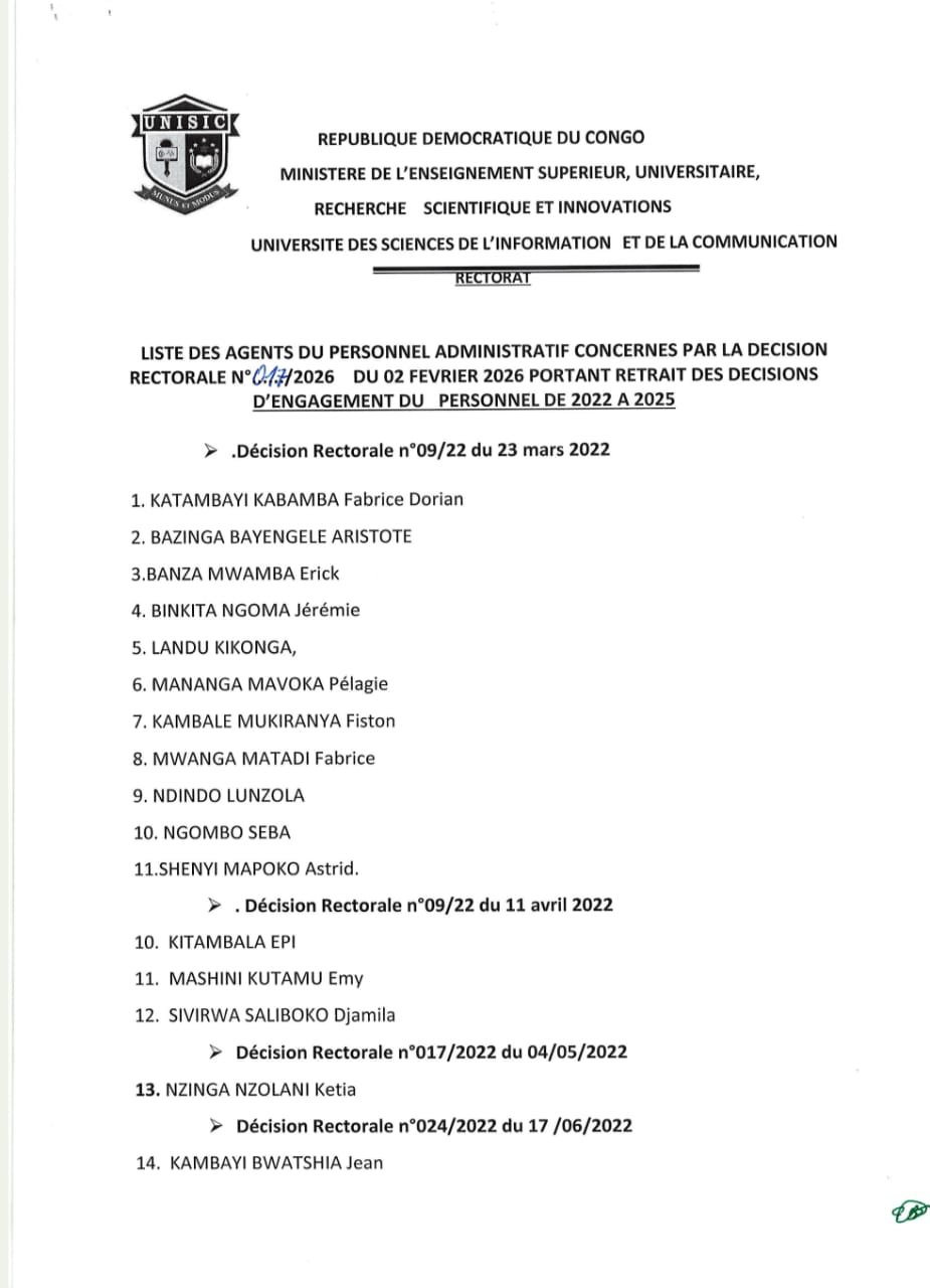 À DÉCOUVRIR SUR ENQUETENEWS.INFO LES LISTES COMPLÈTES DES AGENTS DE&nbsp; L&rsquo;UNISIC CONCERNÉS PAR LES DÉCISIONS DE&nbsp; RETRAIT D&rsquo;ENGAGEMENT ET DE MISES EN SERVICE