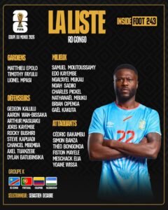 RDC :  LA LISTE DES 26 JOUEURS RETENUS POUR LA COUPE DU MONDE DÉVOILÉE