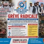 RDC : LES MÉDECINS DES SERVICES PUBLICS MEMBRES DU SYNAMED ABANDONNENT LES MALADES AU PROFIT DE LA GREVE&nbsp; CE MERCREDI 24 JUIN