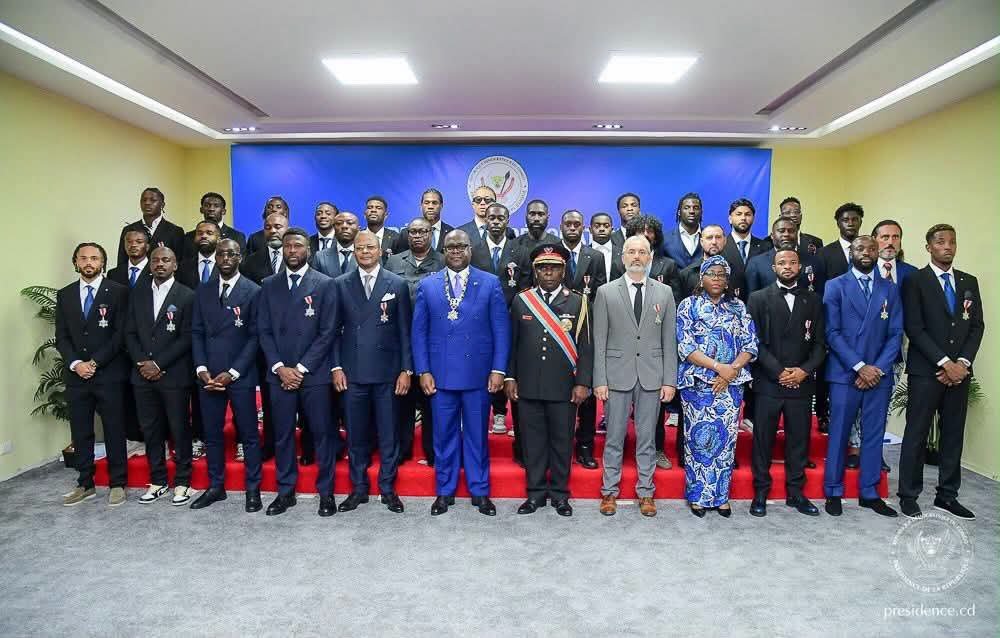 RDC : DEUXIÈME PARTICIPATION DES LÉOPARDS À LA COUPE DU MONDE, LES JOUEURS ET  LE STAFF TECHNIQUE HONORÉS PAR LE CHEF DE L&rsquo;ÉTAT